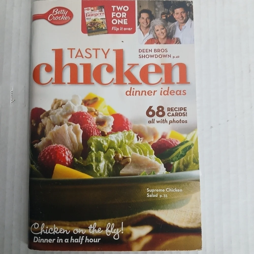 Betty Crocker Tasty Chicken & Burger Recipe Cookbook Pamphlet 2 For One 2010